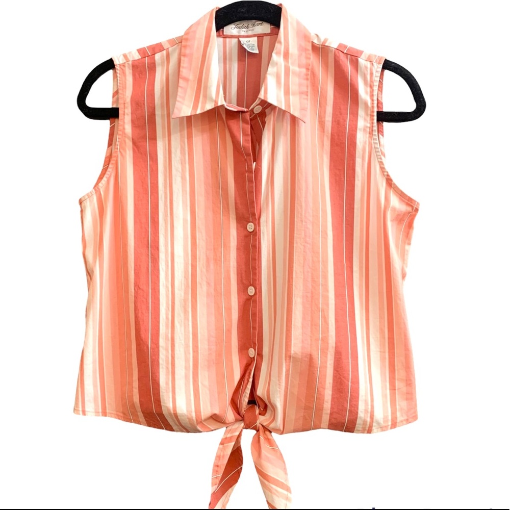 Vintage Judith Hart striped sleeveless button up Size 10